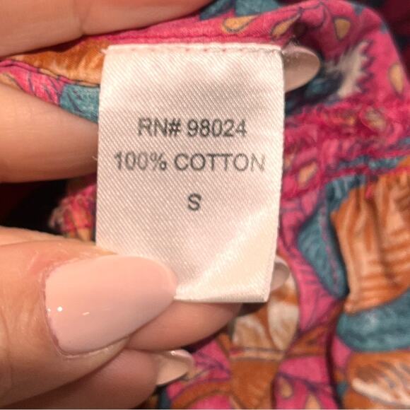 House of Harlow 1960 Wine Floral Ruffled Midi Tiered Dress Small - Picture 7 of 11